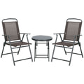 Folding Garden Furniture Set With Glass Top Table For Outdoor Relaxing