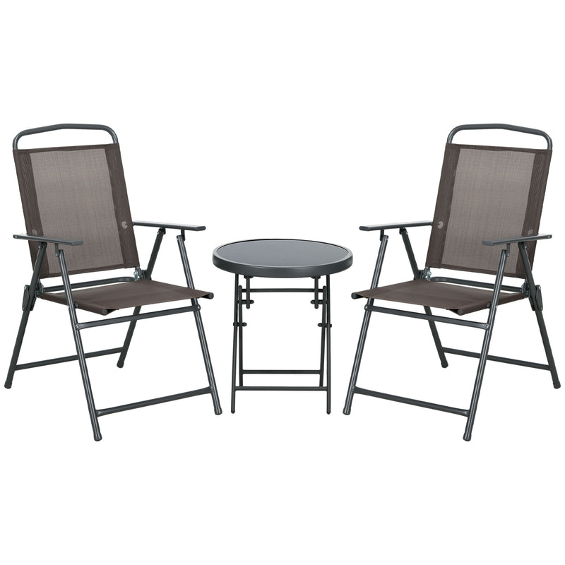 Folding Garden Furniture Set With Glass Top Table For Outdoor Relaxing