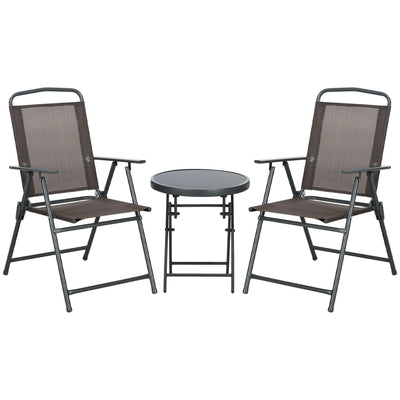 Folding Garden Furniture Set With Glass Top Table For Outdoor Relaxing