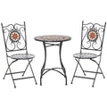 Three Piece Mosaic Bistro Table and Chair Set Multicoloured by Outsunny