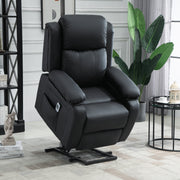 Electric Riser Recliner Chair with Massage and Remote for Elderly Comfort Support Black