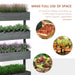 Four Tier Grey Wooden Plant Stand with Baskets for Garden and Patio by Outsunny