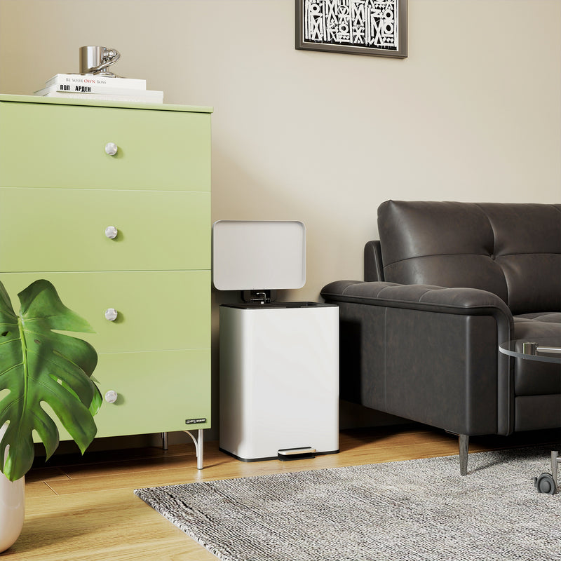 20L Pedal Bin with Soft Close Lid and Removable Inner Bucket for Home or Office Cream