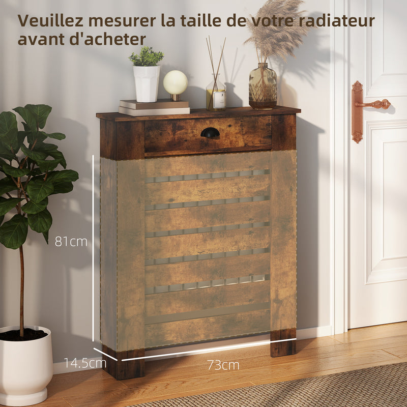 Radiator Cover with Storage Drawer for Safe Heating and Hallway Organisation Rustic Brown Homcom