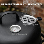 BBQ Smoker Grill and Fire Pit for Easy Outdoor Cooking with Two-Tier Cooking Space Black Outsunny