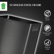 30L Dual Compartment Recycling Bin With Deodoriser Holders For Kitchen Use Black