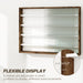 5 Tier Wall Display Cabinet With Glass Doors And Adjustable Shelves Rustic Brown by HOMCOM
