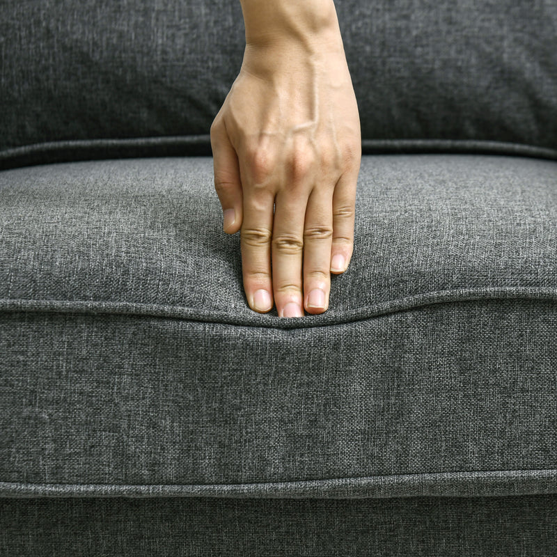 Mid Century Accent Armchair with Pocket Sprung Seat for Living Room Comfort Charcoal Grey