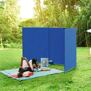 Foldable Camping Windbreak With Steel Poles And Carry Bag For Beach Shelter Privacy Blue AOSOM