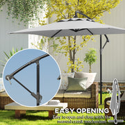 Light Grey 3m Cantilever Overhanging Parasol With Cross Base by Outsunny