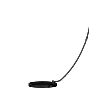Round black marble base and lower arm of the arc floor lamp