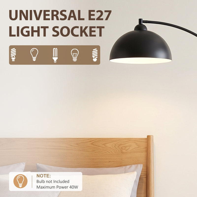 Close-up of the shade with text on the E27 socket, bulb not included, 40W maximum