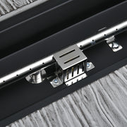 Grey Gas Firepit Table with Glass Screen and Cover 50000 BTU for Garden Heating