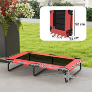 Red Portable Elevated Dog Bed With Breathable Mesh For Large Pets Indoor Or Outdoor Use