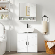 White Under Sink Bathroom Cabinet with Adjustable Shelf and Storage Space