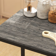 3 Piece Industrial Bar Table Set with Stools and Backrests for Small Dining Areas Grey