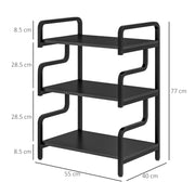 3 Tier Printer Stand With Shelves For Home Office Organisation And Storage, Black