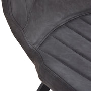 Set of 2 PU Leather Dining Chairs with Padded Seats and Steel Frame for Kitchen Grey