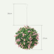 Set of 2 UV Protected Artificial Topiary Balls Ideal for Outdoor Decor Pink AOSOM