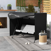 Garden Swing Chair Cover Waterproof Weatherproof Protection for Three Seater Black AOSOM