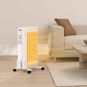1.5kW Seven Fin Oil Filled Radiator Portable Electric Heater, White by HOMCOM
