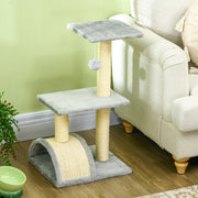 Cat Tree with Scratching Post and Rest Pad for Indoor Cats 72cm Tall Light Grey