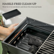 Portable Black Charcoal BBQ Grill with Folding Legs for Outdoor Cooking by Outsunny