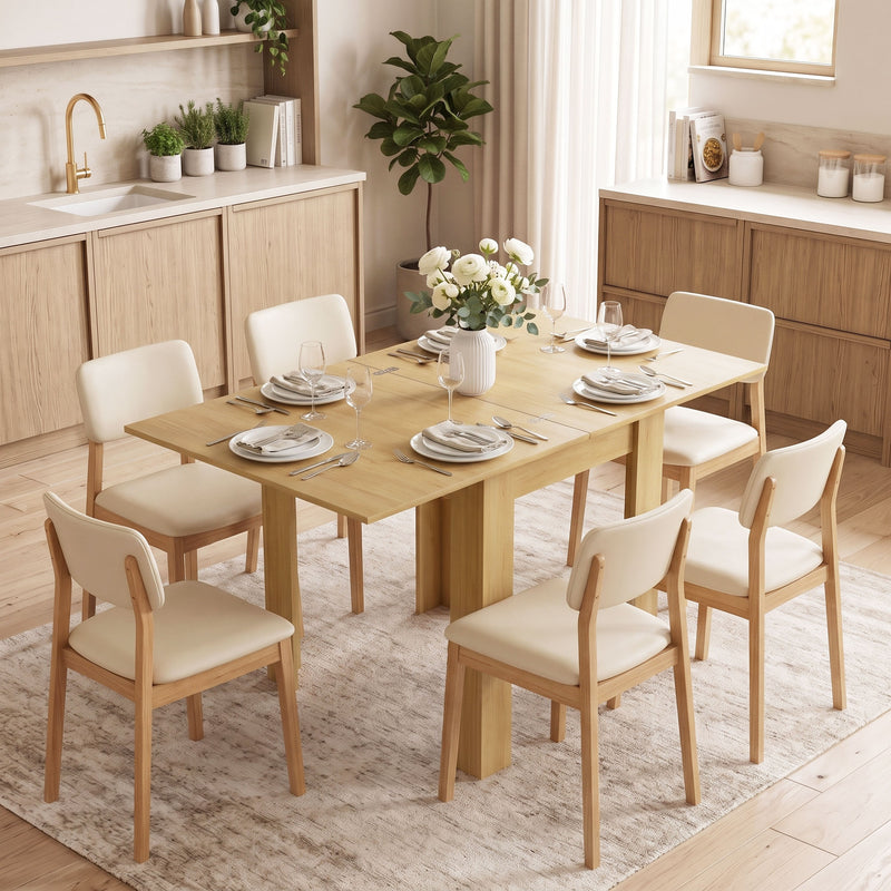Compact Dining Table for Two Ideal for Small Kitchens or Flats White Wood Effect