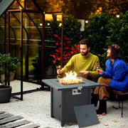 Black 71cm Gas Firepit Table 40000 BTU for Outdoor Heating by Outsunny