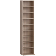 Narrow Wooden CD Storage Tower With Adjustable Shelves For Home Office Natural AOSOM