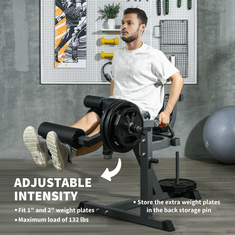 Seated Leg Extension and Curl Machine Adjustable Lower Body Workout Equipment by SPORTNOW AOSOM