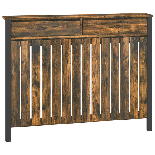 Rustic Wooden Radiator Cover with Drawers 93 x 119cm by HOMCOM