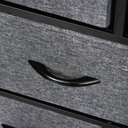 Dark Grey 8 Drawer Fabric Chest of Drawers for Bedroom and Living Room Storage