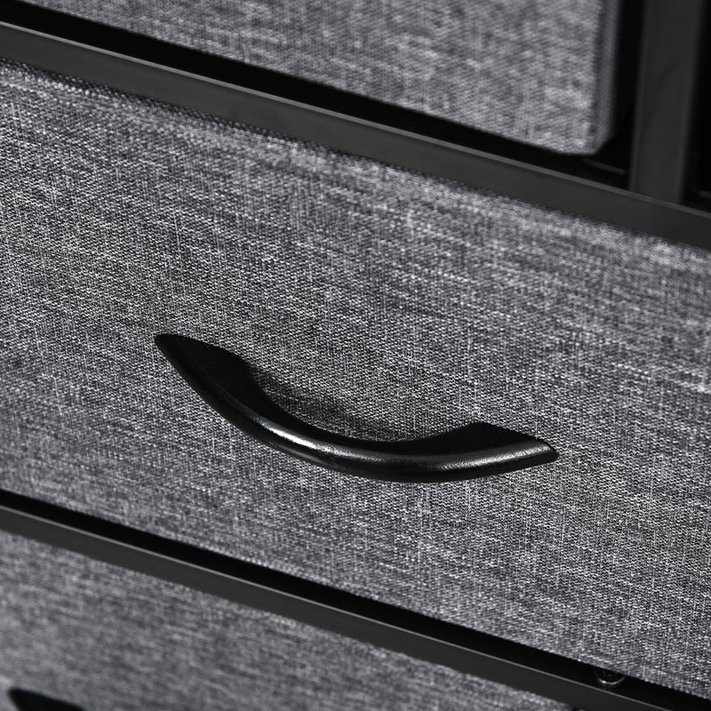 Dark Grey 8 Drawer Fabric Chest of Drawers for Bedroom and Living Room Storage