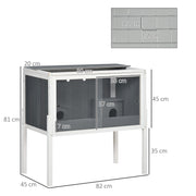 Wooden Hamster Cage with Shelves and Huts for Dwarf Hamsters and Gerbils, Grey