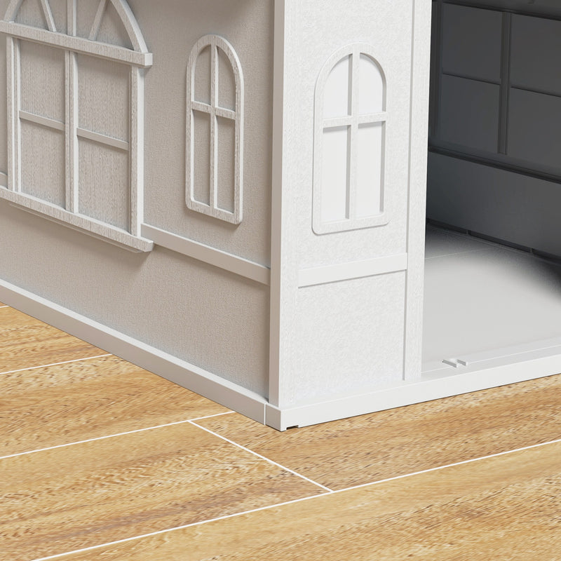 Weather Resistant Plastic Dog House for Medium Dogs Ideal for Indoor and Outdoor Use Grey