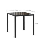 Square Glass Dining Table for Small Kitchens or Dining Rooms Seats 2 to 4 Black AOSOM