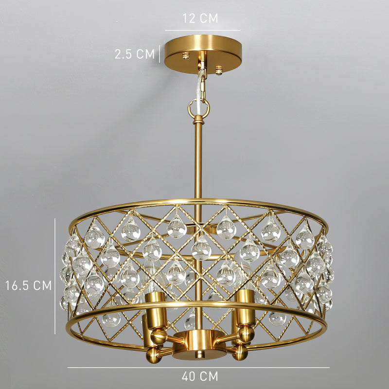 Four Bulb Crystal Chandelier Light Fixture Adds Elegance To Dining Room or Lounge Gold