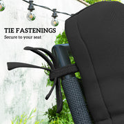 Outdoor Chair Cushions Set of 2 for Extra Comfort and Support Black Outsunny