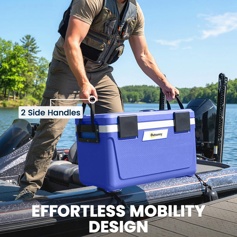 Cooler Box for Camping Keeps Food and Drinks Cold Up to 3 Days 42L Dark Blue Outsunny