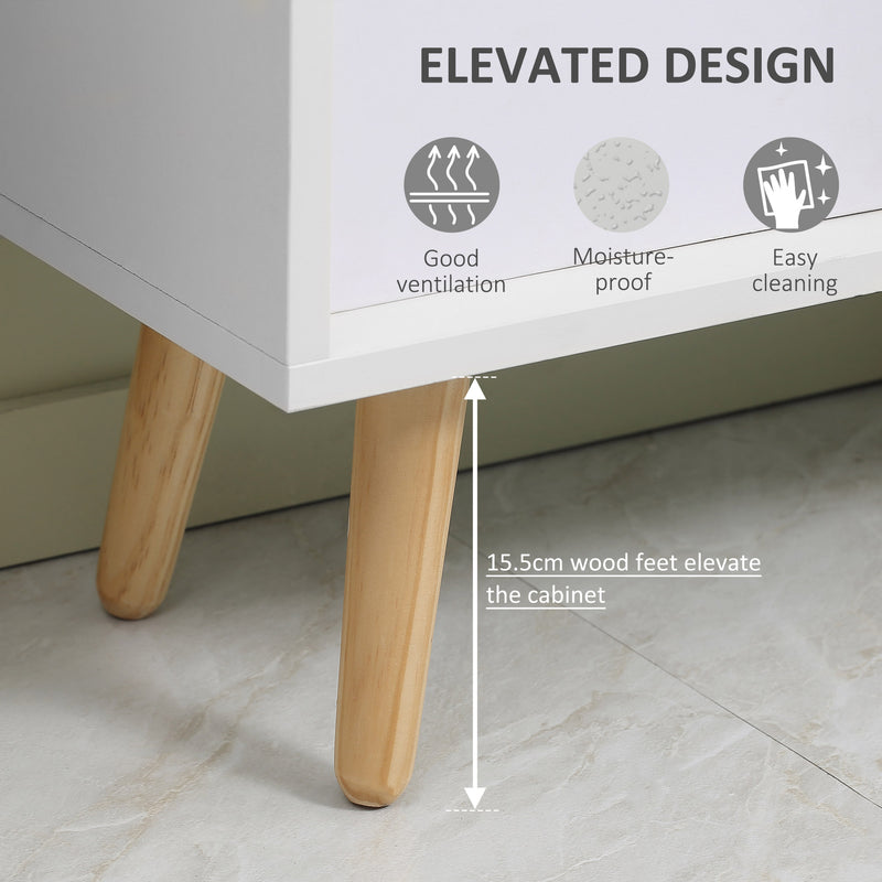 White Freestanding 6 Cube Storage Unit with 3 Fabric Drawers and Handles by HOMCOM