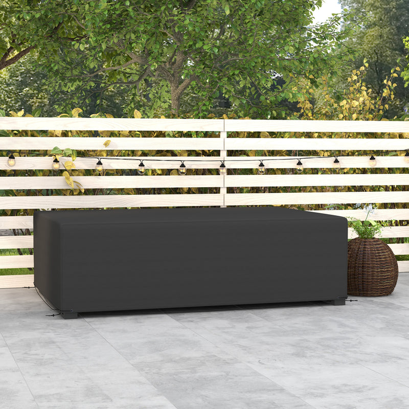 Black Waterproof Garden Furniture Cover for Rattan Table Set 245 x 165cm by Outsunny
