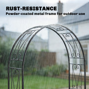 Metal Garden Arch for Climbing Plants and Outdoor Decorations Black Outsunny