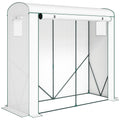 Garden Greenhouse for Year Round Plant Protection with Roll Up Door and Mesh Windows Green Outsunny