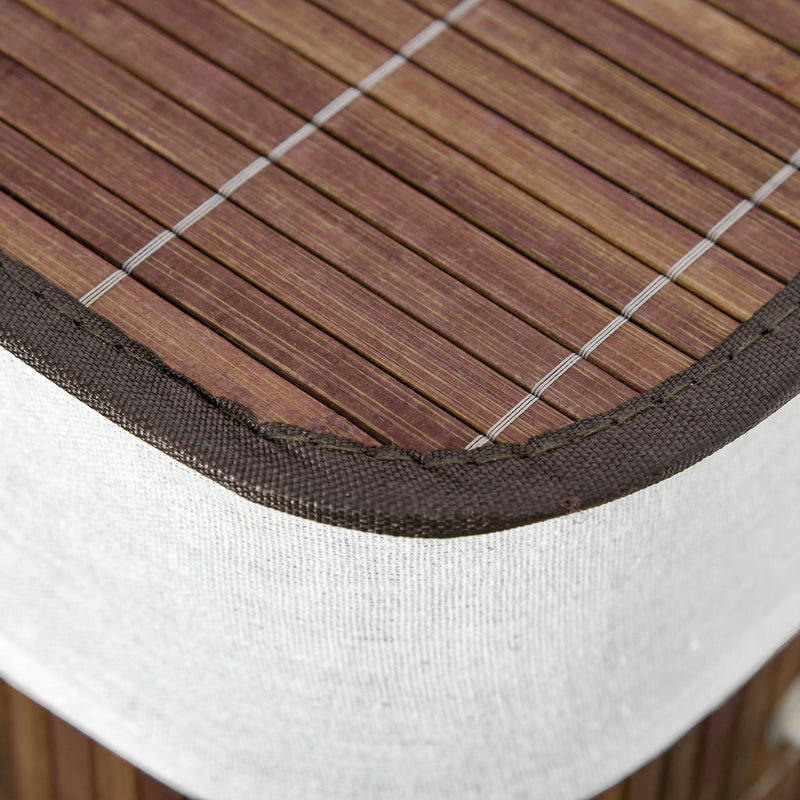 100L Collapsible Laundry Basket with Lid and Removable Liner for Dirty Clothes, Brown