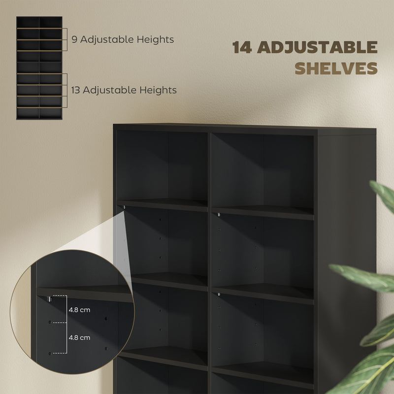 Black CD Storage Tower Holds 640 Discs Space Saving Media Shelf Unit