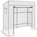 White Walk In PE Cover Greenhouse For Outdoor Gardening And All Weather Plant Protection