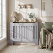 Radiator Cover with Shelf for Extra Storage and Heat Circulation Grey Homcom