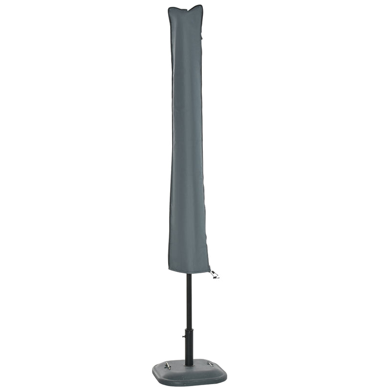 Waterproof Garden Parasol Cover for Year Round Protection Fits Most Outdoor Umbrellas Grey Outsunny