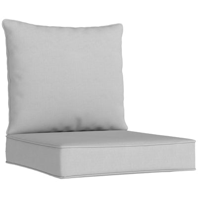 Chair Cushion Set for Indoor or Outdoor Comfort with Removable Covers Light Grey AOSOM